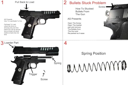 Image of Atharav Plastic Bullets for Kids Pistol, Metal Slide, Semi-Automatic, BB Gun with Pellets, Tactical Training, Plastic Bullets for Kids