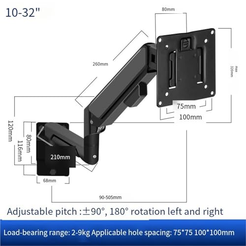 Bras mécanique de levage pour écran d'ordinateur support réglable 50cm