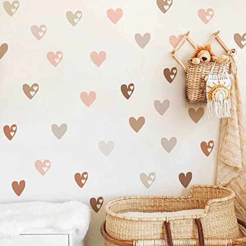 Funlife 72 Boho Cœur stickers muraux enfants, Cœur mignon autocollant mural enfant, Imperméable...
