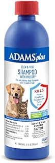 Adams Plus Flea & Tick Shampoo with Precor for Cats, Kittens, Dogs & Puppies Over 12 Weeks Of Age Sensitive Skin Flea Treatment | Kills Adult Fleas, Flea Eggs, Ticks, and Lice