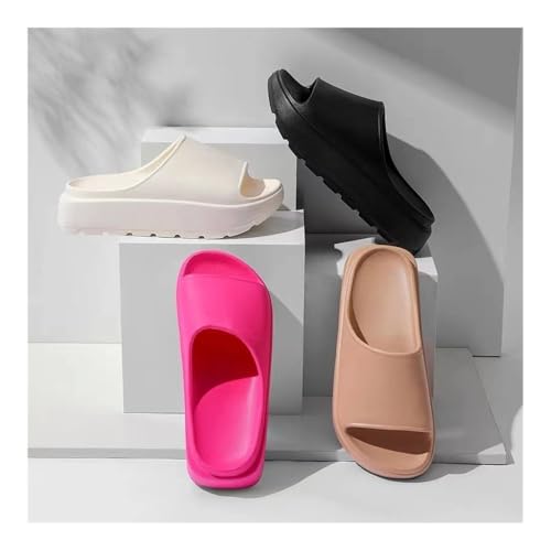 Sandals, 5.5cm Thick Bottom Slippers Women Outer Wear Shower Shoes(Khaki,6.5)4