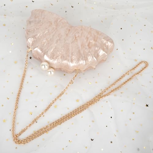 Image of Women Seashell Evening Bag Purse Mermaid Chain Strap Clutch Handbag Shoulder Bag | Seashell