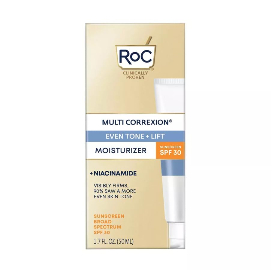 RoC Multi Correxion Even Tone + Lift 5-in-1 Daily Moisturizer, SPF 30, 1.7oz, Brightening, Firming, Hydrating, Paraben-free, Hypoallergenic