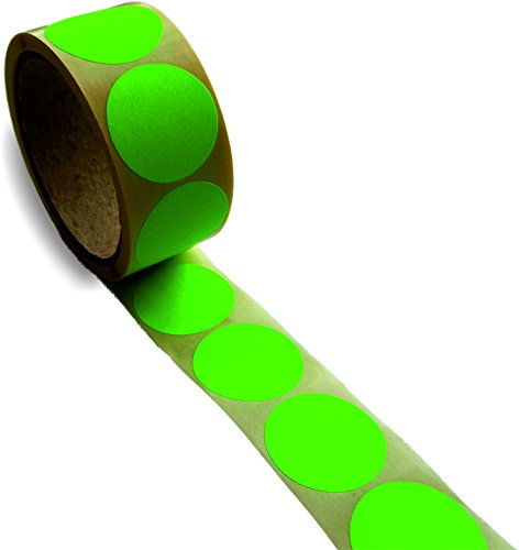 Markierungspunkte, leuchtgrün, 500 Stück auf Rolle, 40 mm Durchm. / Klebepunkte/Haftetiketten
