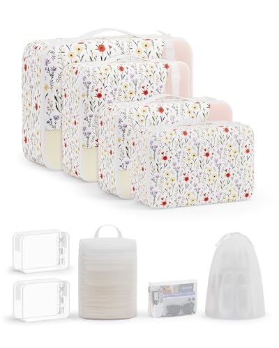 Image of OlarHike 9 Set Packing Cubes for Travel,Gifts for Women Mom,Anti-Tearing Suitcase Organizer,with Over 1000 pcs Mesh Holes,Vacation Essentials & Accessories for Cruise Ship