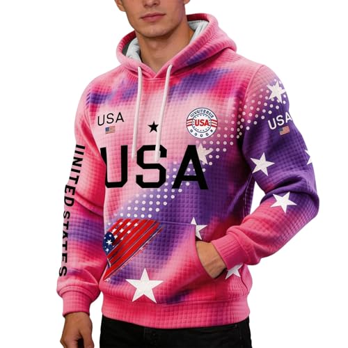 Sudadera con capucha para hombre con protección solar y cremallera en color hot pink talla XXL