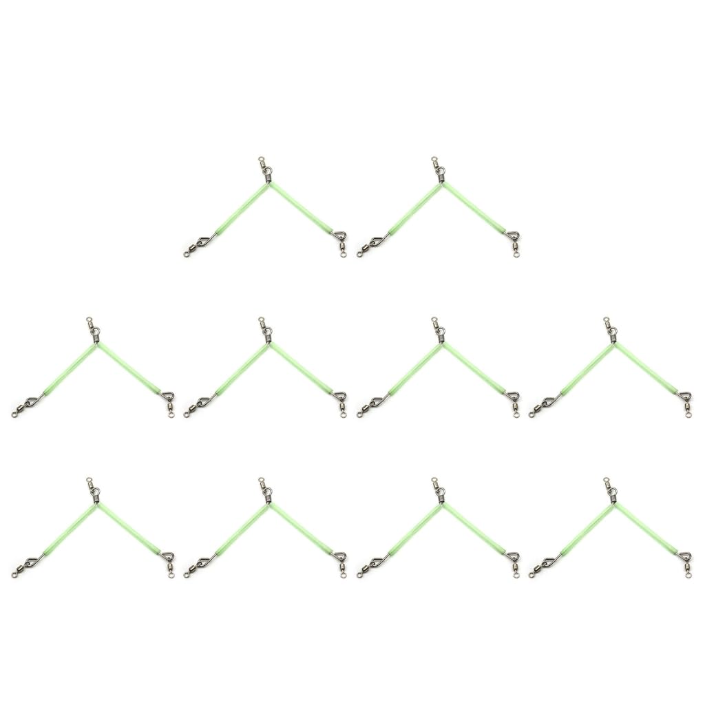 10Pcs Wire Fishings Leader Luminously Tube Bracket AntiTangle Boom with Tube Connectors Tackle