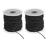 Couleur: Noir; Matériau: Polyéthylène, Caoutchouc; Longueur: 164 ft/50 m; Diamètre du fil: 1.5 mm/0.06 Pouce; Contenu de l'emballage: 2 Rouleaux x Fil Élastique Pour Bracelet
