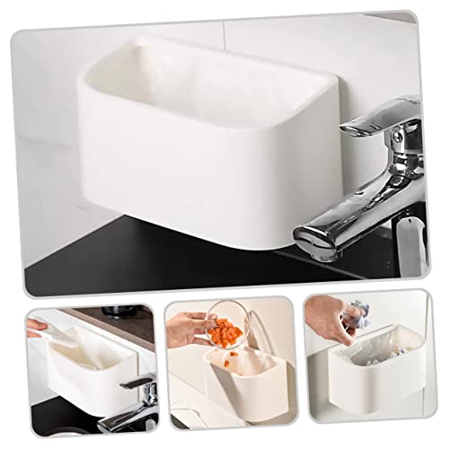 Caneca de basura rectangular blanca para cocina y baño miniatura 5