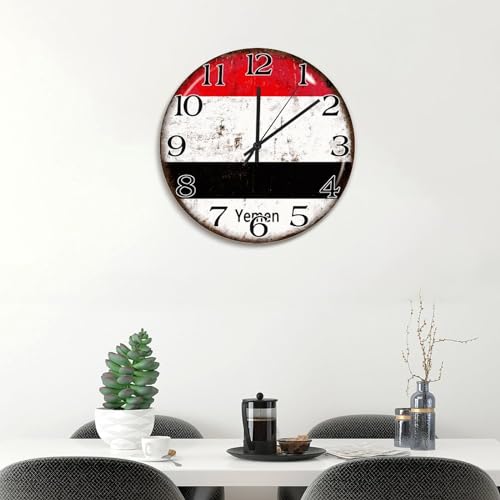 Horloge murale Yémen de 38cm : pendule silencieuse rustique à piles - 4