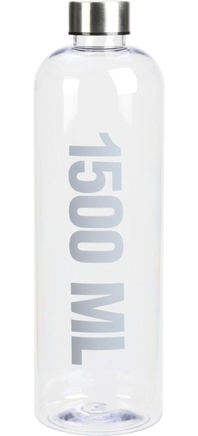 Drinking Bottle 1.5 L Water Sports Juice Soft Drinks Gym Fitness Lid Plastic