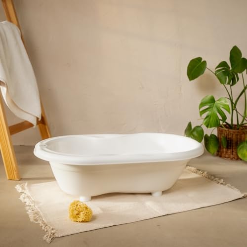 Rotho Babydesign TOP Badewanne - recycelt - Badewanne - Babybadewanne - Kinderbadewanne - Duschbadewanne - weiss