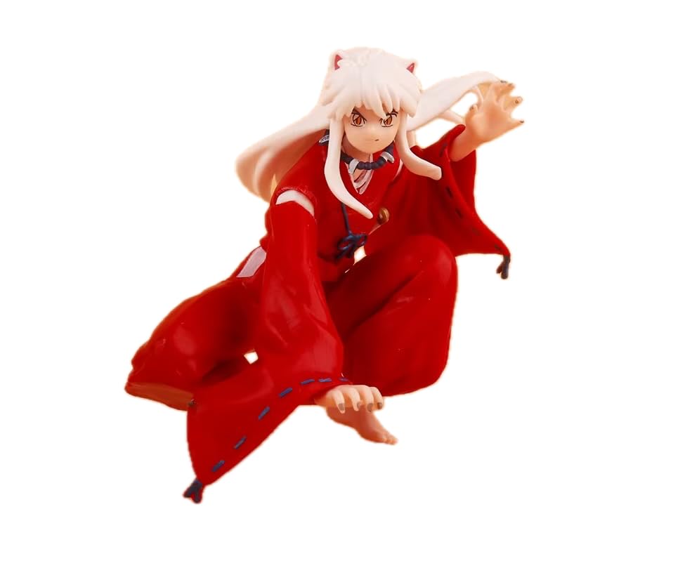 Anime Inuysha Figures - Inuyasha Kagome Higurashi Sesshomaru Kikyo Miroku Collectible Statues for InuYasha Anime Manga Series Fans (Inuyasha 11.5cm)