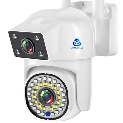 Image of SuperCam 36IRs White 5+5MP UHD Dual Lens /Dual Screen WiFi Outdoor CCTV Camera | Color Night Vision | AI Human Detection | Two-Way Audio | IP66 Waterproof