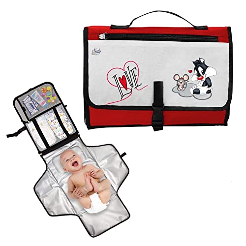 Cambiador Portátil De Pañales Para Bebe Impermeable - Kit Cambiador Bebe Viaje Xl - Completamente Acolchado - Esterilla Lavable De Quita Y Pon - Para Usar Fuera De Casa