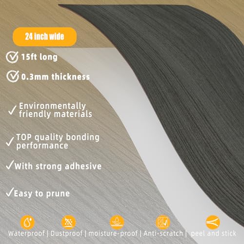 Image of GSCIT Club Wood Grain Repair Tape, 24 inch X 15ft Self Adhesive Dark Walnut Grain Repair Patch for Tables, Chairs, Baseboards, Doors, Windows, Floors, Handicraft DIY.