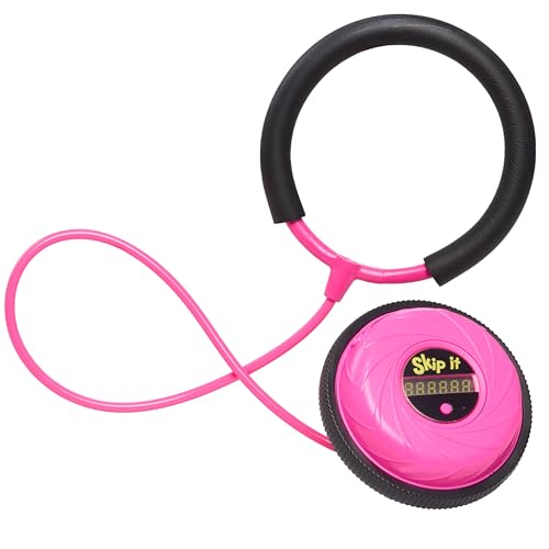 Skip It Retro Outdoor Toy, Light Up Ball and Digital Counter, Pink, Soft Foam Padded Ankle Ring, 31-inch Long, Screen Free Play, Toys for Kids Ages 5 Up