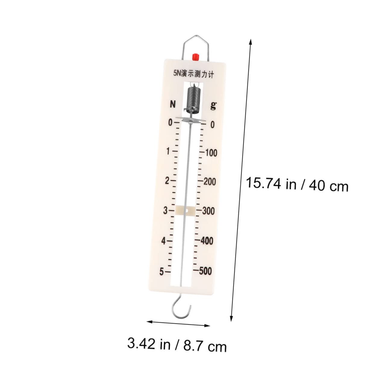 MUSISALY 1pc Spring Dynamometer Physical Mechanics Tool Tools for Mechanics Tester Scale Balance Hanging Spring Hanging Spring Scale Spring Weighing Scale Laboratory Tool Metal White