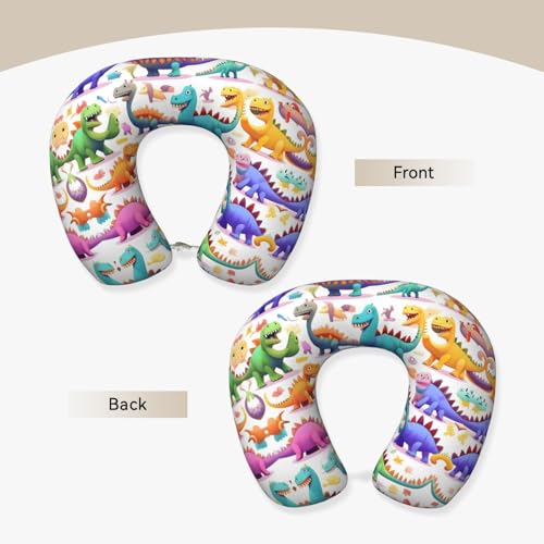 Almohada de Viaje con Diseño de Dinosaurios Coloridos miniatura 3