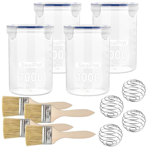Akamino 4 Set Paint Storage,Touch up Paint Container with Stainless Steel Mixing Ball and Paint...