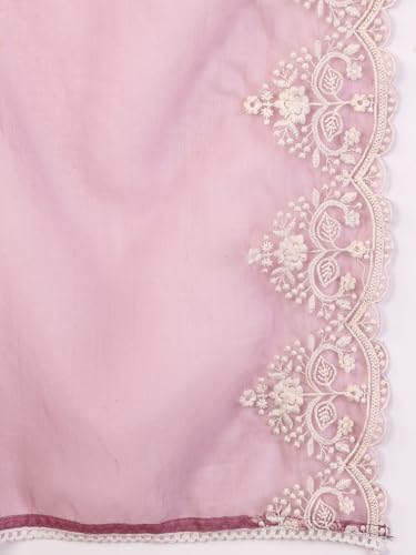 Image of Stylum Women's Embroidered Silk Blend Straight Kurta with Pant & Dupatta