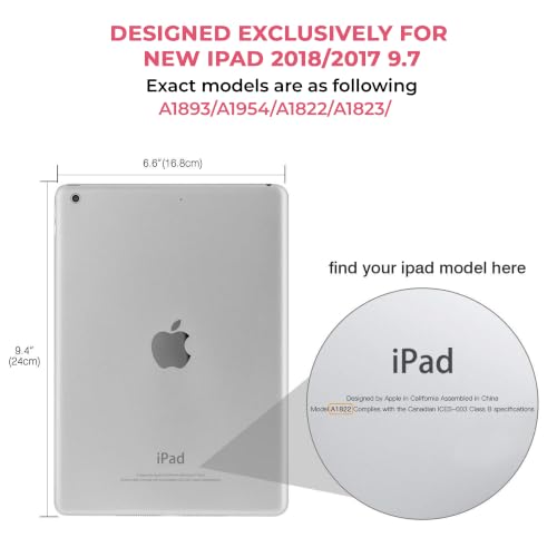 Image of MOCA Compatible Smart Flip Cover Case for iPad 9.7 inch 2017 2018 iPad 5th 6th Generation A1893 A1954 A1822 A1823 Smart Case Cover (Water Melon, iPad 9.7 inch 2017 /2018 Launched)