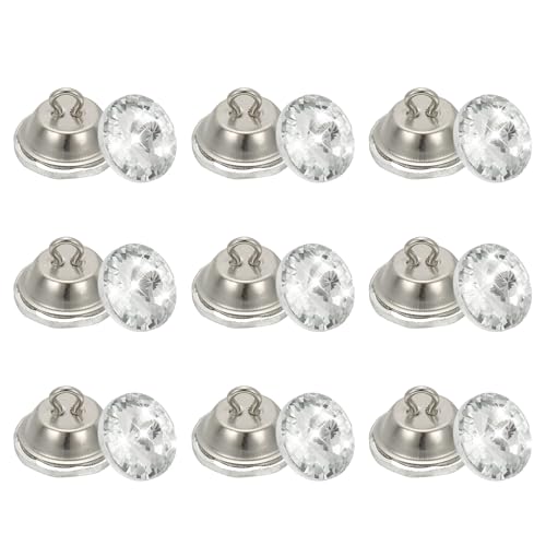 QUARKZMAN 25 Imitación Diamantes Cristal Botones, 18mm Tapicería Capitoné Botones con Metal Bucle para Costura Sofá Cama Cabecero Bricolaje Manualidades Decoración