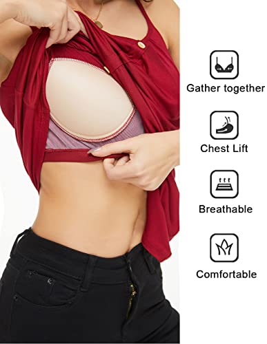 Image of Camisoles for Women with Built in Bra Adjustable Strap Tank Tops Cami Sleeveless Summer Tops for Workout Sleeping Traveling