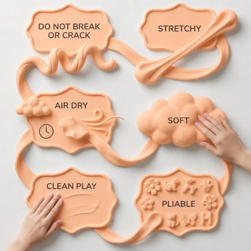 Image of BOHS Foam Clay, Peach Air Dry Modeling Clay, 1.1 lb | Soft, lightweight; crack-free finish; EVA and polystyrene foam details; cosplay props, figurines, fake bakes and slime making