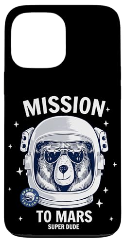 Mission To Mars Cool Space Astronaut Bear Cartoon Graphic �X�}�z�P�[�X iPhone 13 Pro Max �p