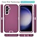 ONOLA Phone Case for Samsung Galaxy S23 FE Case with HD Screen Protector, Heavy Duty Shockproof & Dropproof 3-Layer Cover Phone Case for Galaxy S23 FE 6.4'', WineRedPink