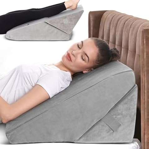 AllSett Health Adjustable Bed Wedge Pillow for Sleep Apnea, 7 in 1 Body Positioner Bed Wedge Pillow for Sleeping, Acid Reflux Pillow, GERD, Anti Snore Sleep Apnea Pillow, Heartburn Cover