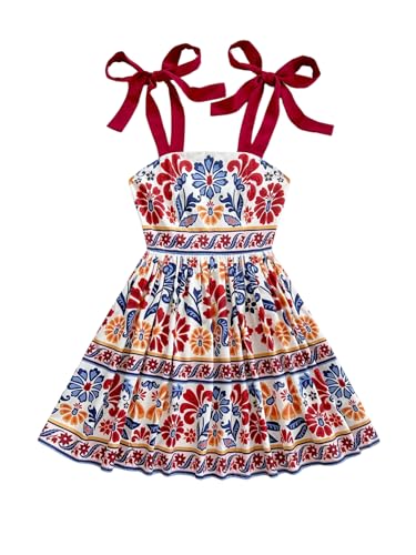 Image of Floerns Women's Summer Floral Print Tie Shoulder Cami Dress Flare Hem Boho Mini Dress