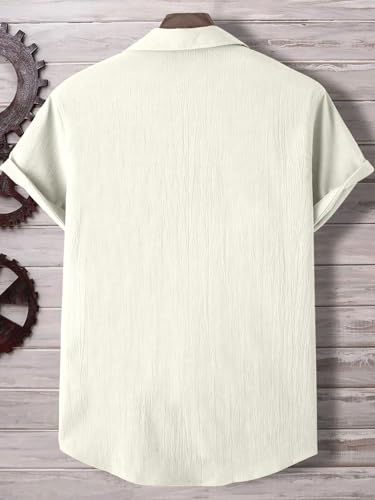 Image of Men's Solid Polycotton Shirt | Short Sleeve Casual & Formal Shirt for Men | Summer Half Sleeve Shirt