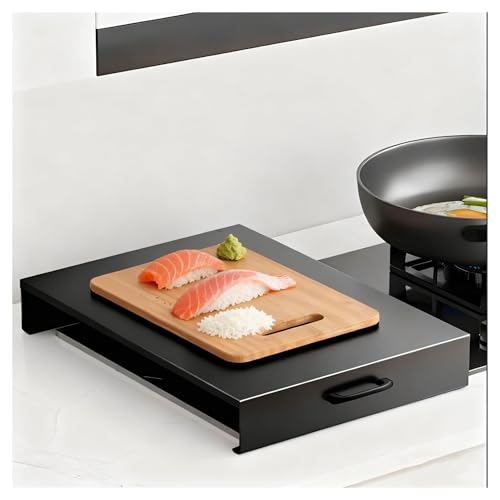 Stove Top Cover, Nood Board Cover Cutting Board Stove Covers for Small Apartments, Stoves, Extended Kitchen Space, Easy to Clean(Black,L15.75xW18.9xH2.76IN)