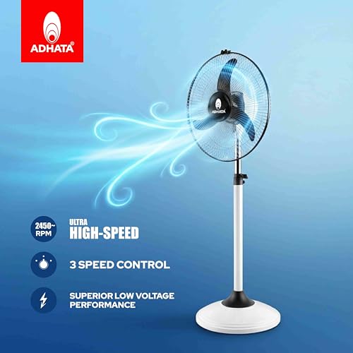 Image of Brahmastra Ultra High Speed 2450 RPM (16 Inches) 400mm Bullet Fan /Pedestal Fan /Farrata Fan with Double Ball Bearing with 1 Year Manufacturer Warranty (White+Grey) (Brahmastra ultra)
