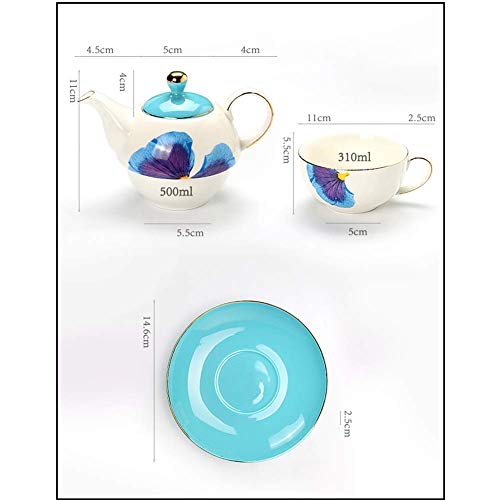 Juego de té con burbujas desmontables, tetera caliente, máquina de té perfecta, tetera de oficina o tetera (color: azul) - Imagen 3