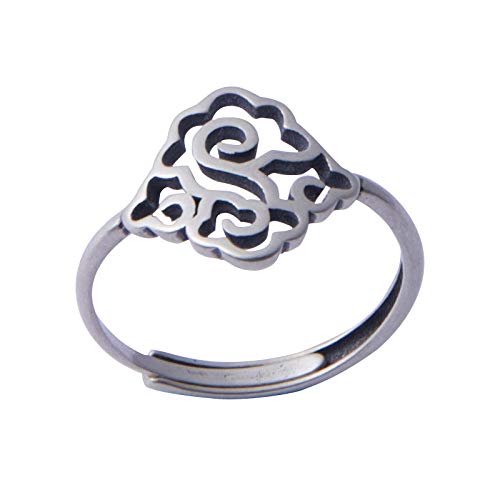 Bague femme ajustable aux finitions ciselées et au charme classique