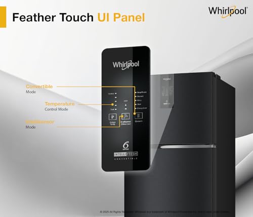 Image of Whirlpool 411L 2 Star IntelliFresh Convertible Inverter Frost Free Double Door Refrigerator (IF INV CNV 455 GRAVITY BLACK(2S)-Y, 2026 Model)