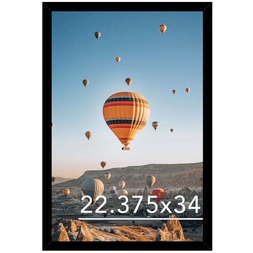 Image of JCJMY 22.375x34 Picture Frame Black for Poster Puzzle Photo Picture, Horizontal and Vertical Formats for Wall Hanging, 22.375 x 34 Wall Gallery Poster Photo Frame for 22.375 by 34 Photos Posters,Black