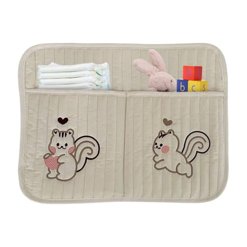 Generico Organizzatore Laterale Per Lettino | Borsa Appendibile per Accessori da Comodino,Portaoggetti per Asilo, Culla Neonato, Pannolini e Prodotti Baby con Tasche Multiuso