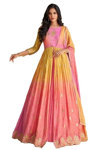 Combinaison Anarkali en georgette pour sublimer votre silhouette en fête