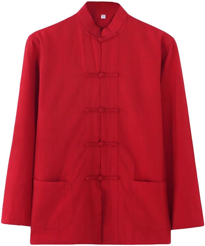 ZooBoo Traditional Long Sleeve Tang Kung Fu Uniform Men's Shirt