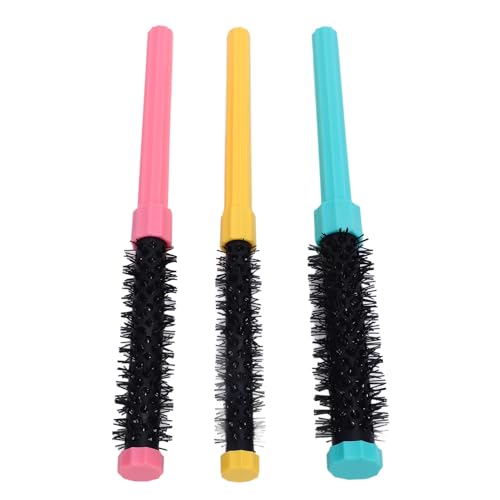 Dioche Juego de Cepillos de Pelo Redondos, Peine con Rodillo en Espiral, Herramienta de Estilismo Multifuncional Portátil para Viajes en Casa, 3 uds., Rodillos de Pelo Pequeños ABS