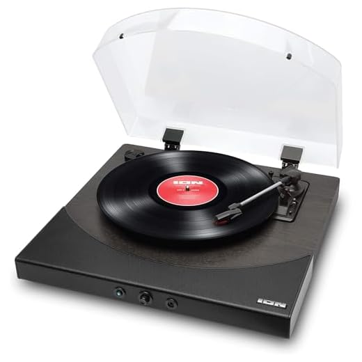 ION Audio Premier LP - Tocadiscos de vinilo Bluetooth, de 3 velocidades, altavoces estéreo, salida USB para convertir vinilos a formato digital, salidas de auriculares y RCA, acabado en negro