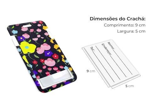 Cordão + Porta Crachás De Flores, Frutas, Animais Importado (Florido)