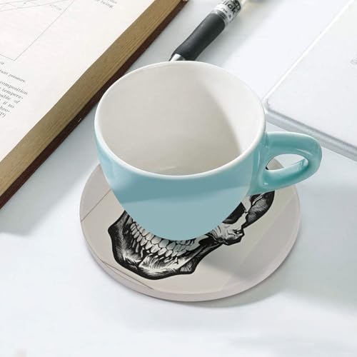 Dessous de verre céramique résistant à la chaleur tête de mort - 6