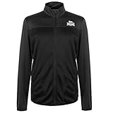 Ankles Lonsdale Herren 2 Streifen Trainingsjacke Langarm Stehkragen Schwarz XL