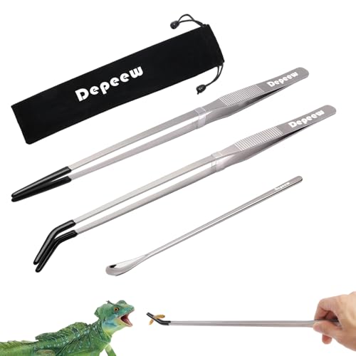 Depeew 4-Pack Reptile Feeding Tongs