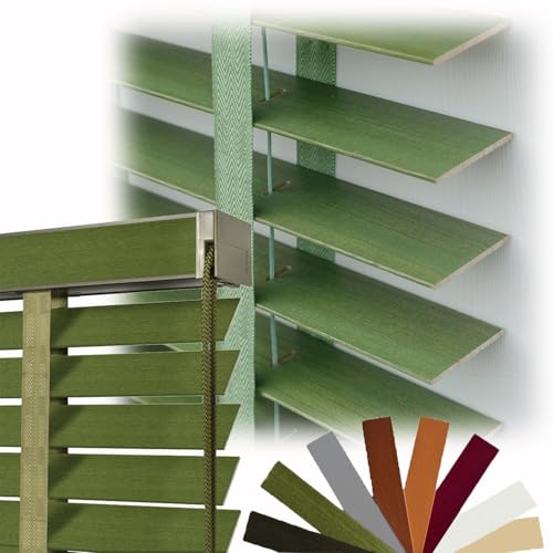 Generic Holz Jalousie 50mm Lamellen Grün